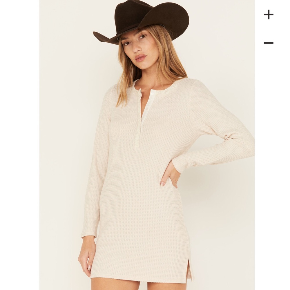 Cleo + Wolf Waffle Knit Henley Dress